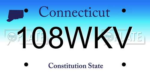 108WKV Connecticut License Plate