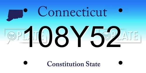 108Y52 Connecticut License Plate