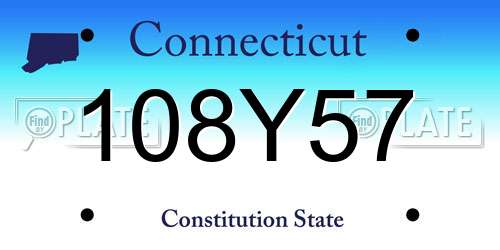 108Y57 Connecticut License Plate