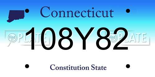 108Y82 Connecticut License Plate