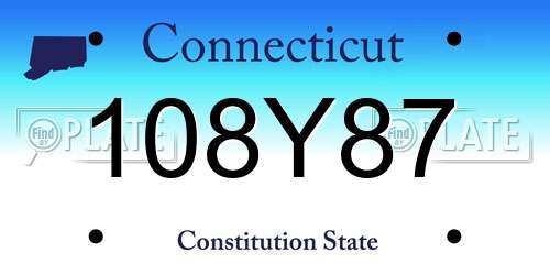 108Y87 Connecticut License Plate