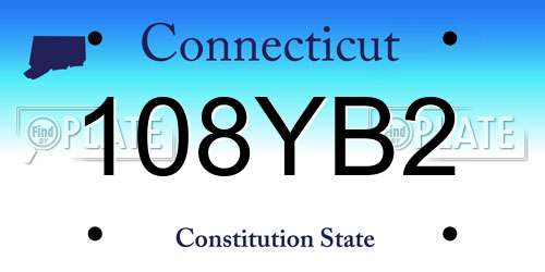 108YB2 Connecticut License Plate