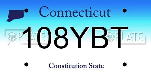 108YBT Connecticut License Plate
