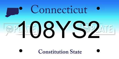 108YS2 Connecticut License Plate