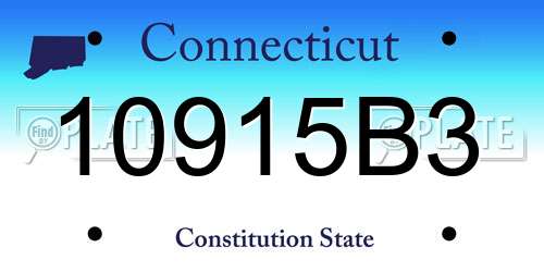 10915B3 Connecticut License Plate