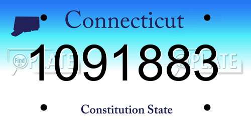 1091883 Connecticut License Plate