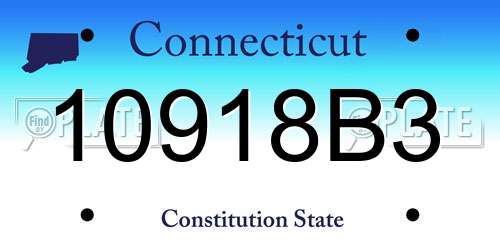 10918B3 Connecticut License Plate