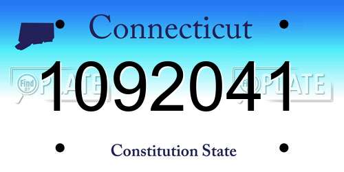 1092041 Connecticut License Plate