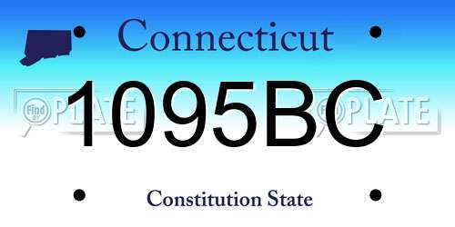 1095BC Connecticut License Plate
