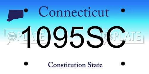 1095SC Connecticut License Plate