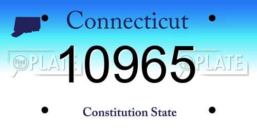 10965 Connecticut License Plate