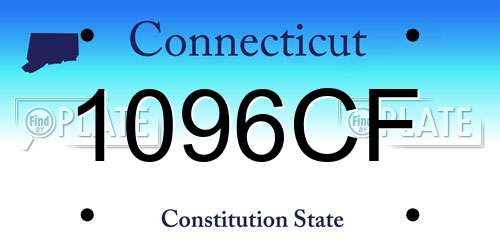 1096CF Connecticut License Plate