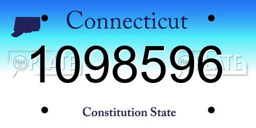 1098596 Connecticut License Plate