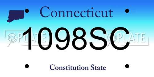 1098SC Connecticut License Plate