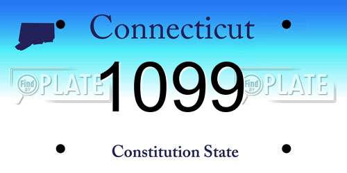 1099 Connecticut License Plate