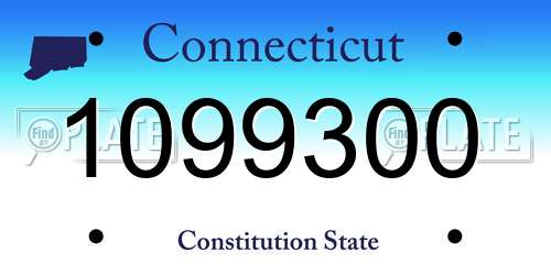 1099300 Connecticut License Plate