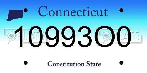 10993O0 Connecticut License Plate