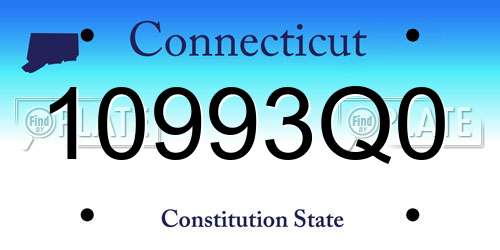 10993Q0 Connecticut License Plate