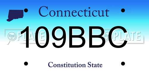 109BBC Connecticut License Plate