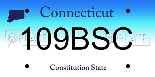 109BSC Connecticut License Plate