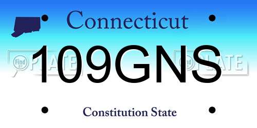 109GNS Connecticut License Plate