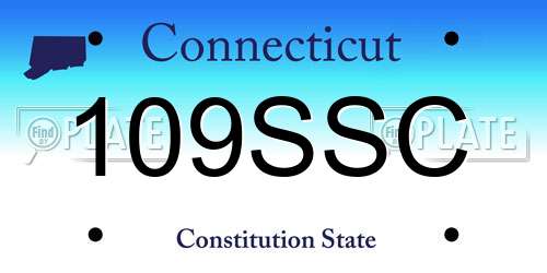109SSC Connecticut License Plate