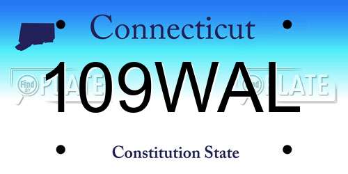 109WAL Connecticut License Plate