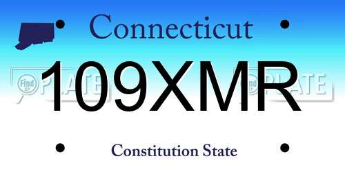 109XMR Connecticut License Plate