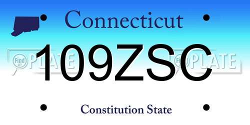 109ZSC Connecticut License Plate