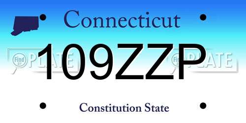 109ZZP Connecticut License Plate