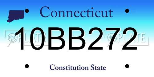 10BB272 Connecticut License Plate