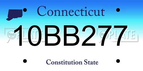 10BB277 Connecticut License Plate