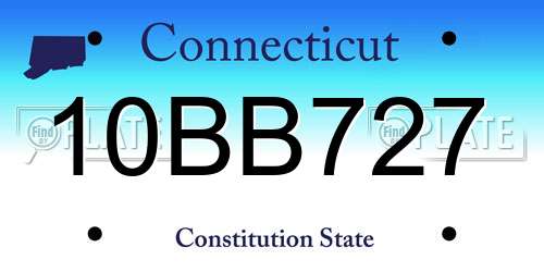 10BB727 Connecticut License Plate