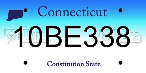 10BE338 Connecticut License Plate
