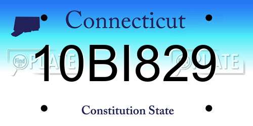 10BI829 Connecticut License Plate