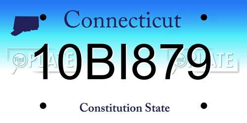 10BI879 Connecticut License Plate