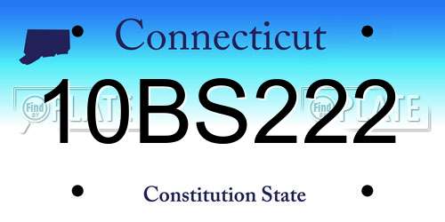 10BS222 Connecticut License Plate