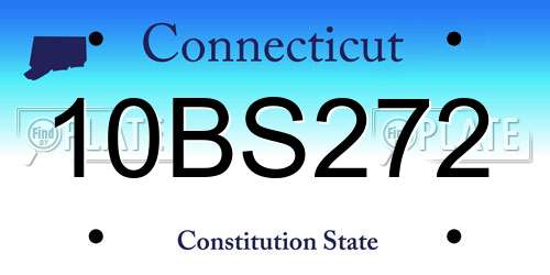 10BS272 Connecticut License Plate