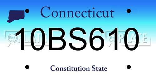 10BS610 Connecticut License Plate