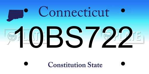10BS722 Connecticut License Plate