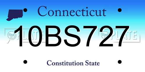 10BS727 Connecticut License Plate