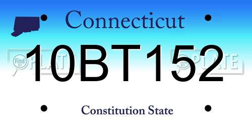 10BT152 Connecticut License Plate