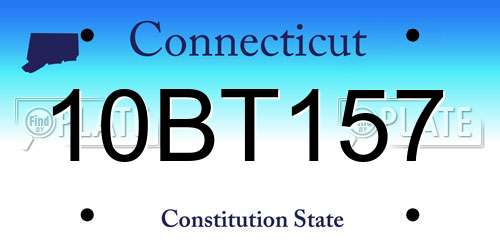 10BT157 Connecticut License Plate