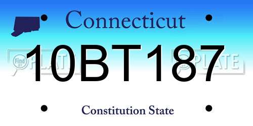 10BT187 Connecticut License Plate