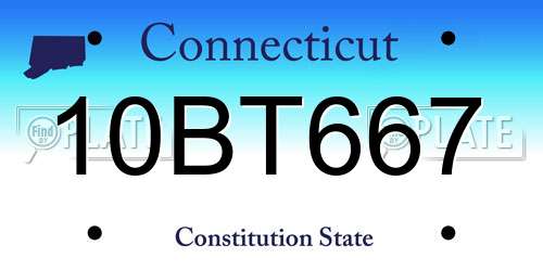 10BT667 Connecticut License Plate