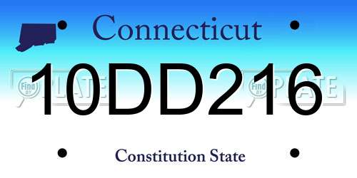 10DD216 Connecticut License Plate