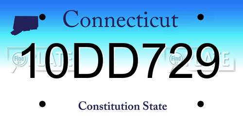 10DD729 Connecticut License Plate