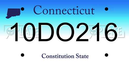 10DO216 Connecticut License Plate