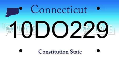 10DO229 Connecticut License Plate
