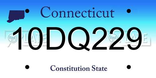 10DQ229 Connecticut License Plate